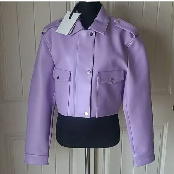 Anthropology Deadwood Jackets & Blazers - NWT $600 Women's Anthropology Deadwood Bella Faux Leather Jacket Size Medium